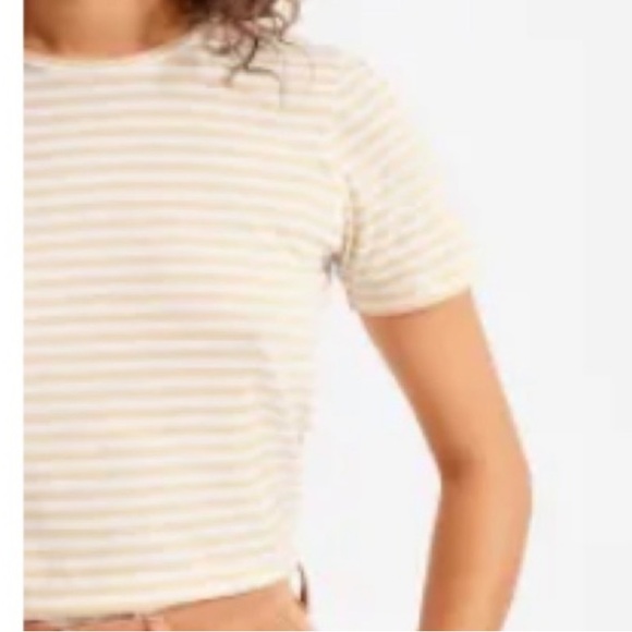 Host pick 💕EVERLANE Striped Tee in Cashew and White Size Large - Picture 2 of 6